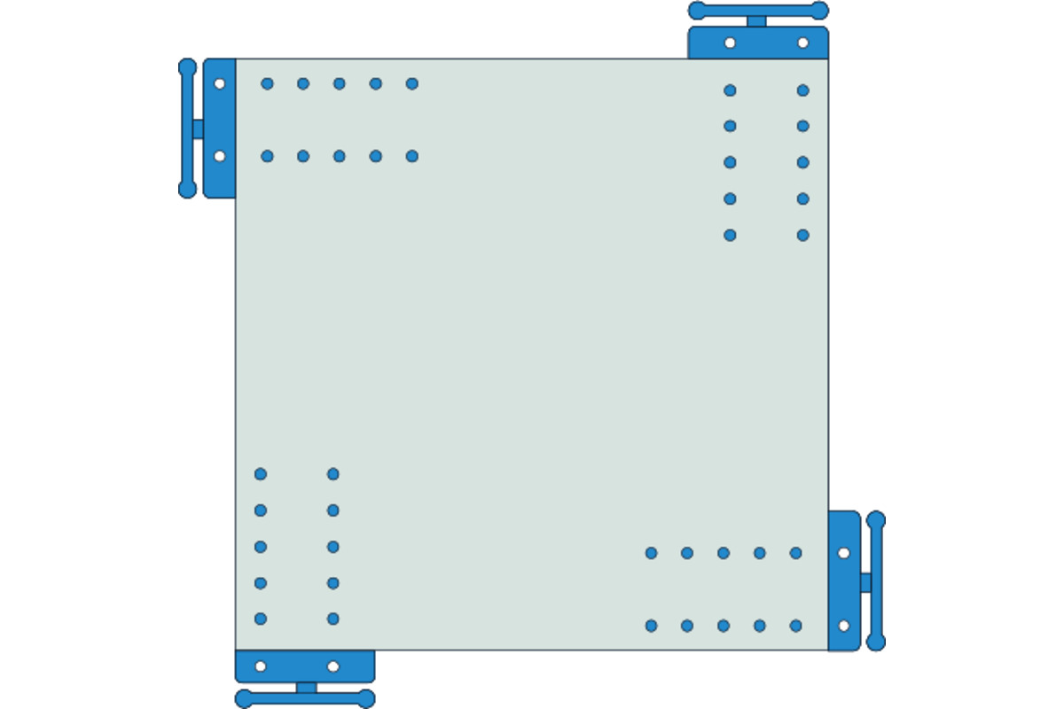 Hobelbank Quartett mit Metall-Untergestell