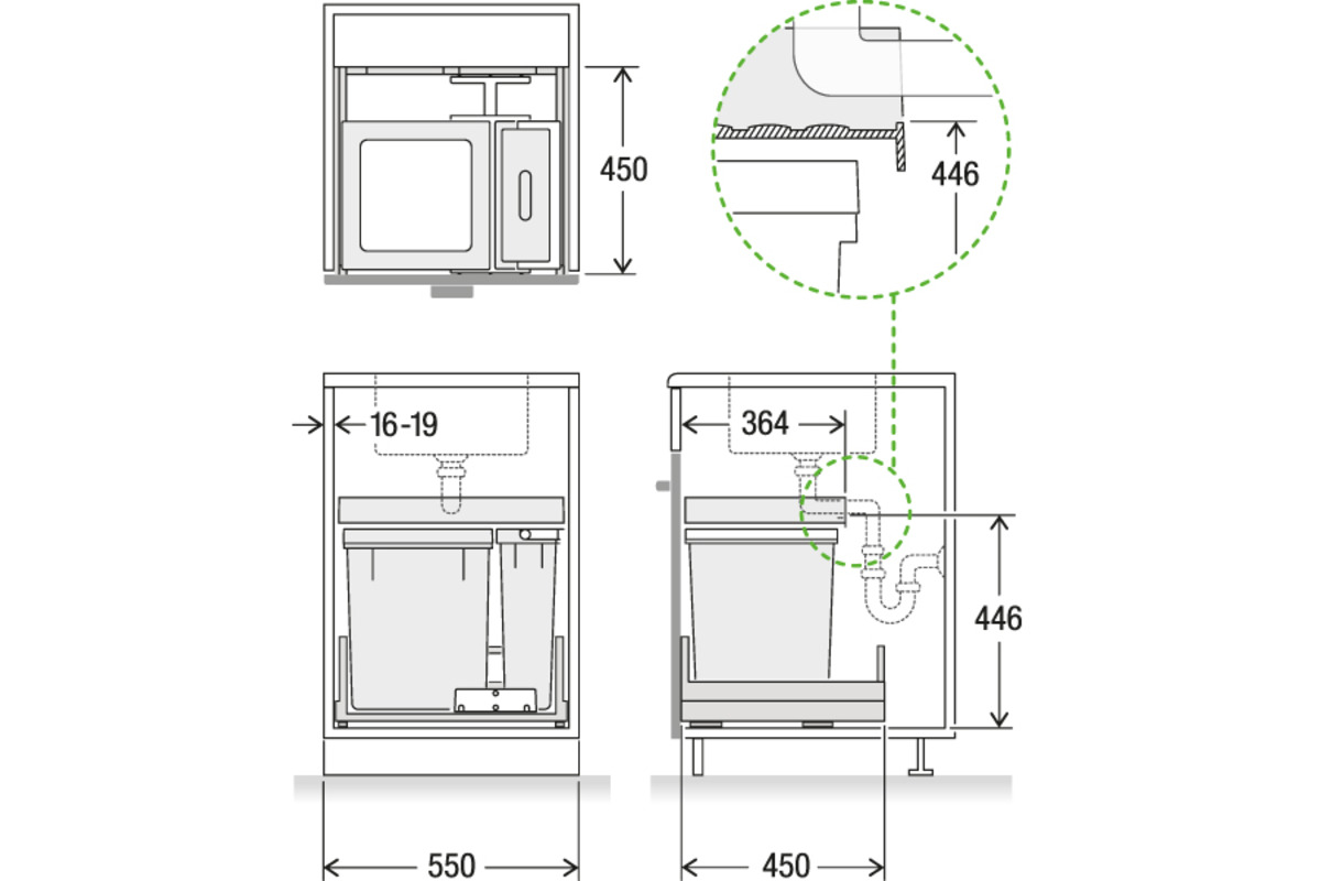 Abfall-Auszugsystem MÜLLEX X-LINE X55 Premium Pro