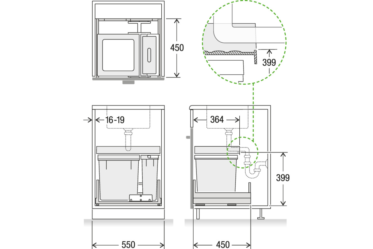 Abfall-Auszugsystem MÜLLEX X-LINE X55 Premium Pro